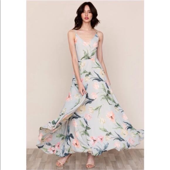 Yumi Kim Revolve Women’s Peace and Love Sage Floral Maxi Dress in Westview Moon - Picture 13 of 13